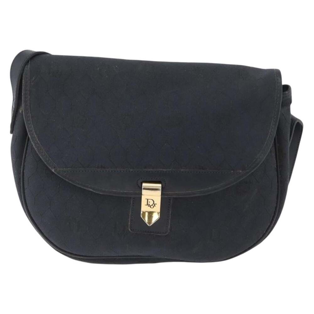 Dior Honeycomb Canvas Shoulder Bag Black